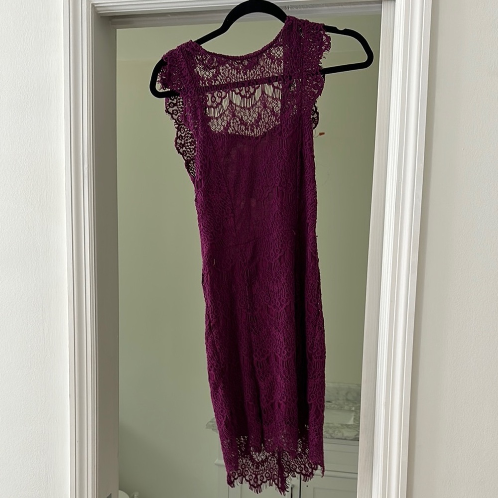Elegant Lace Dress in Purple